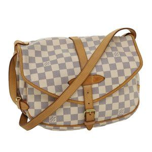 Saumur 30 Damier Azur Shoulder Bag
